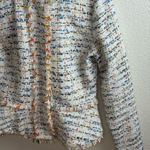 Halogen Nordstrom Button Front Tweed Blazer Jacket Ivory Size XS. - Picture 4 of 15